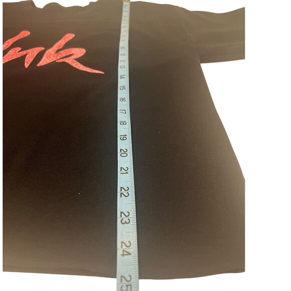 P!nk Black Graphic Sweatshirt Faux Glitter Logo Oversized Fit Unisex Pullover - Picture 4 of 6